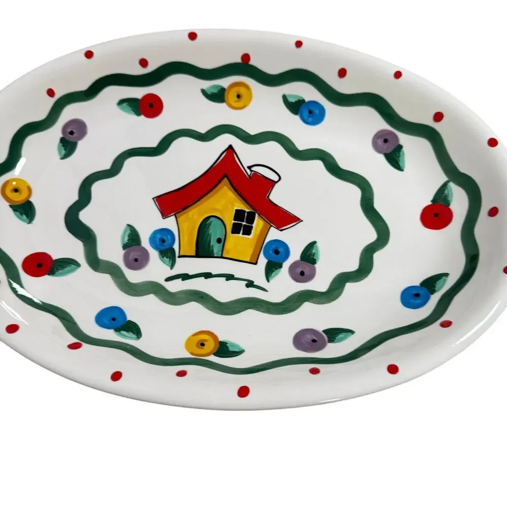 Mary Engelbreit Ink Gaetano Pottery #4003 Cottage House Platter